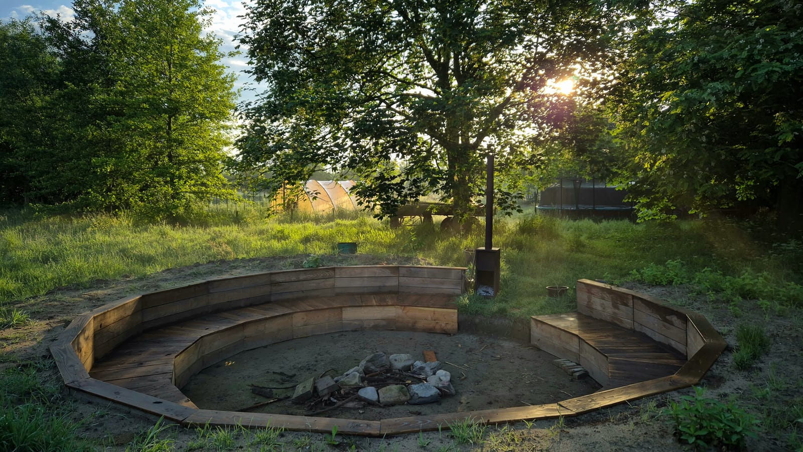 Vuurcirkel bij zonsopkomst